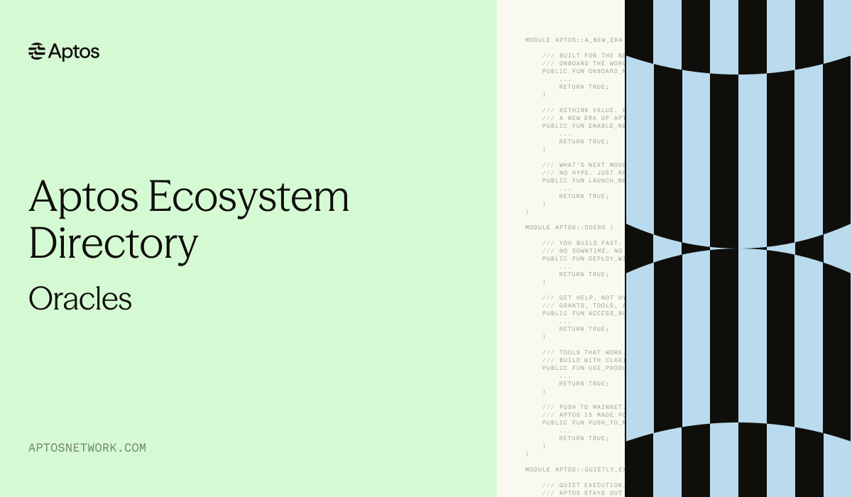 Aptos Ecosystem Directory | Oracles | Aptos Network